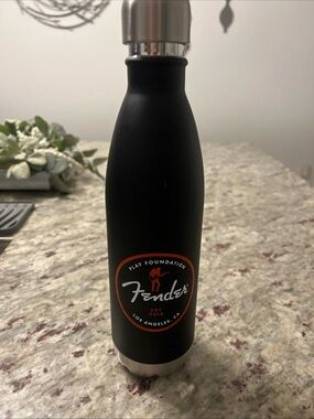 Fender Black Insulated Stainless Steel Water Bottle